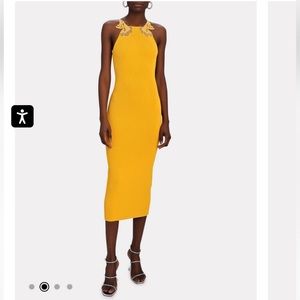 SELF-PORTRAIT
Canary Lace Rib Knit Midi Dress, S